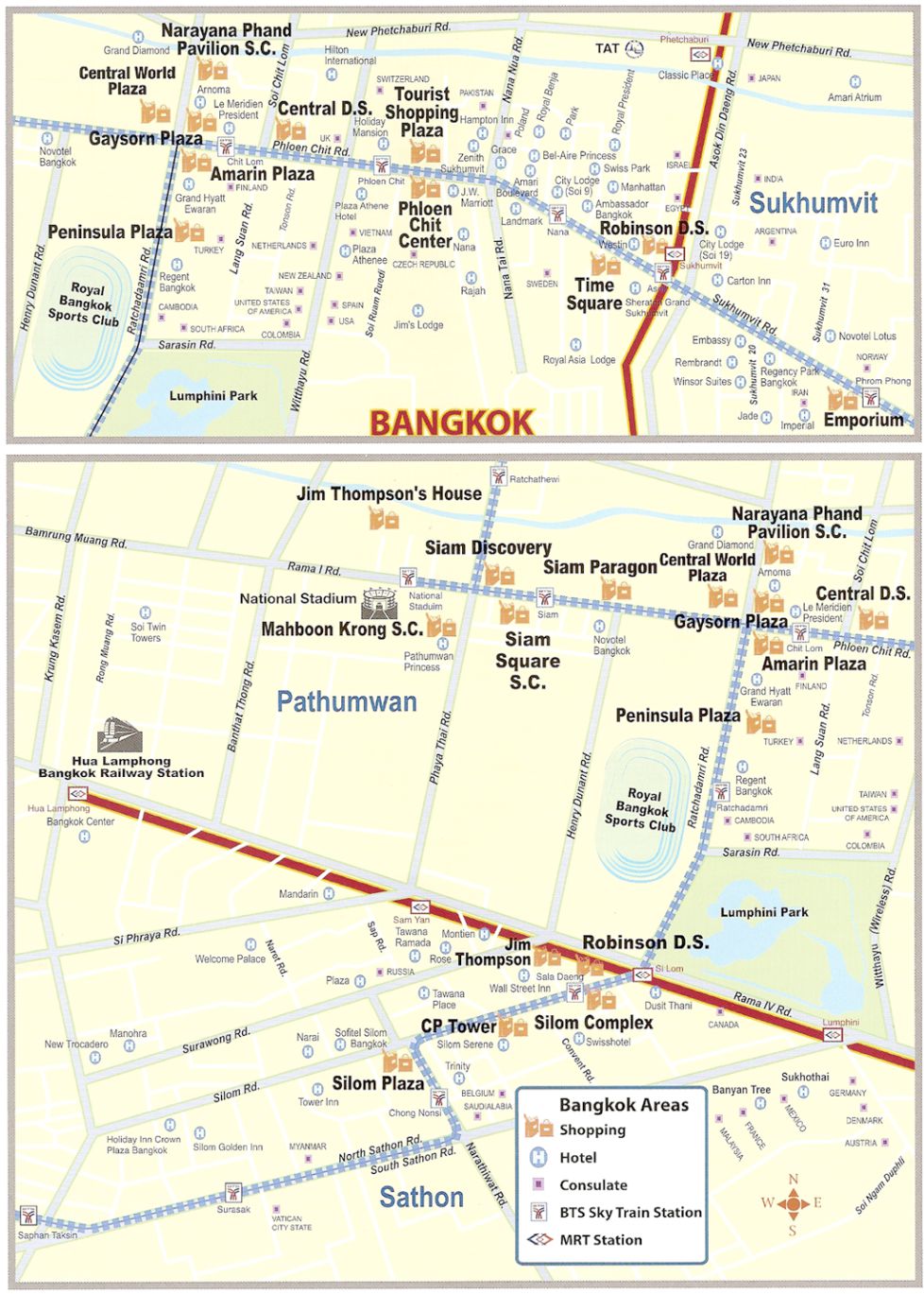 map shopping bangkok